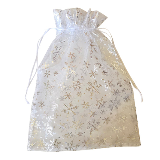 Geschenkbeutel "Schneeflocke", Organzabeutel 40x30cm