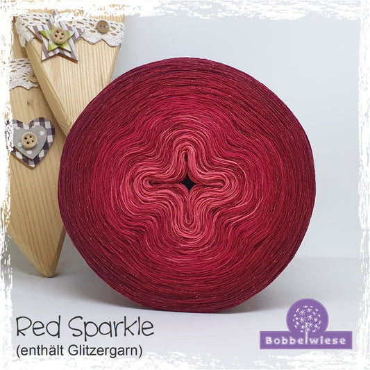 Bobbel "Red Sparkle", inkl. Glitzergarn