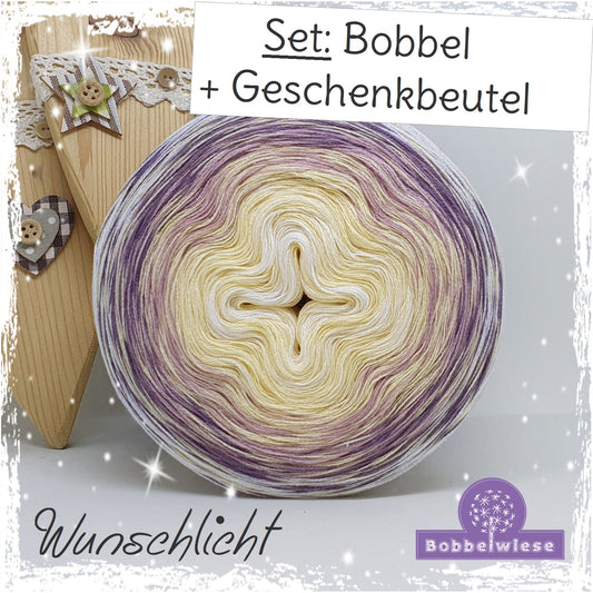 Geschenkset: Bobbel "Wunschlicht" mit Geschenkbeutel "Nordic Winter"