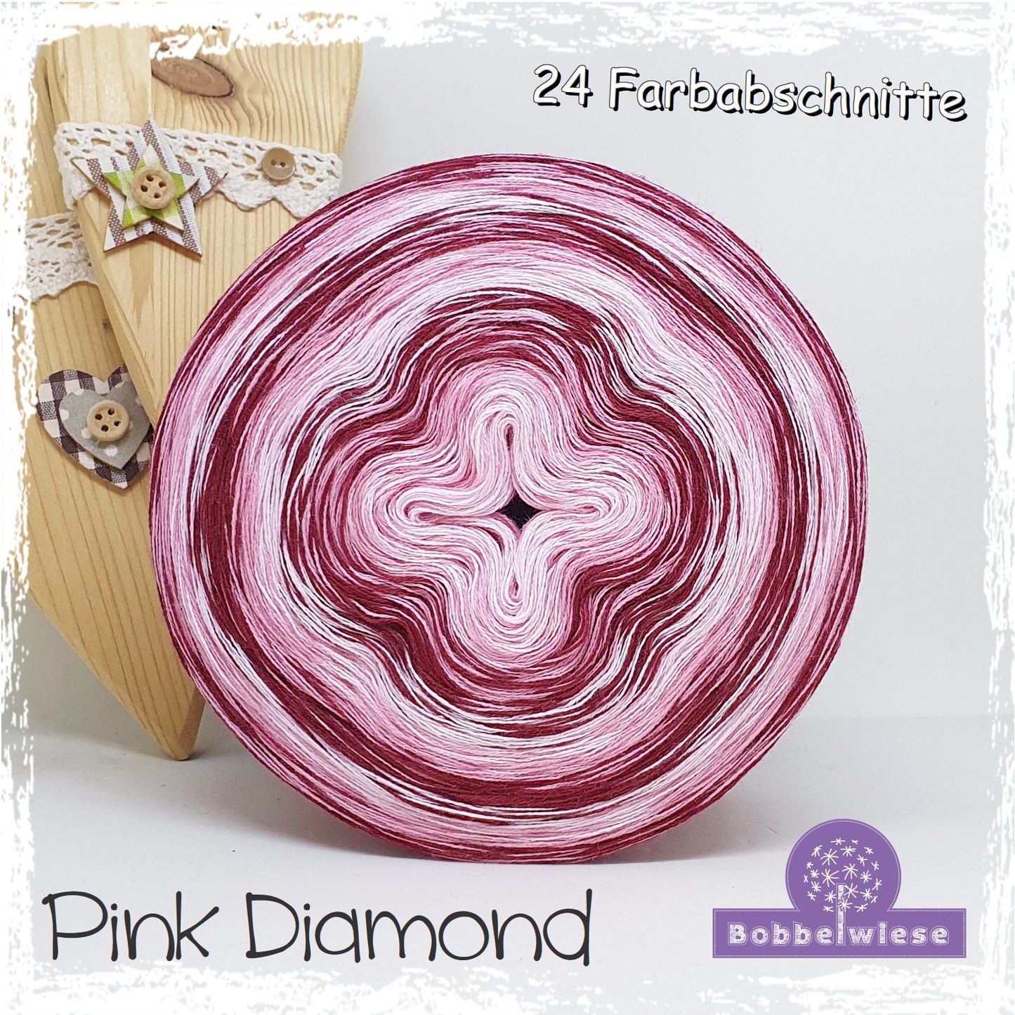 Bobbel "Pink Diamond", 24 Farbabschnitte, 4fädig