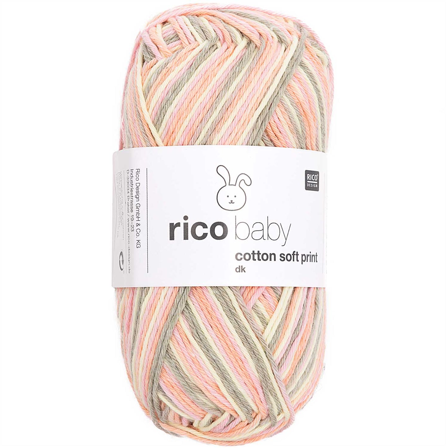 Rico Design Baby Cotton Soft Print dk 50g 125m, rose-oliv (030)