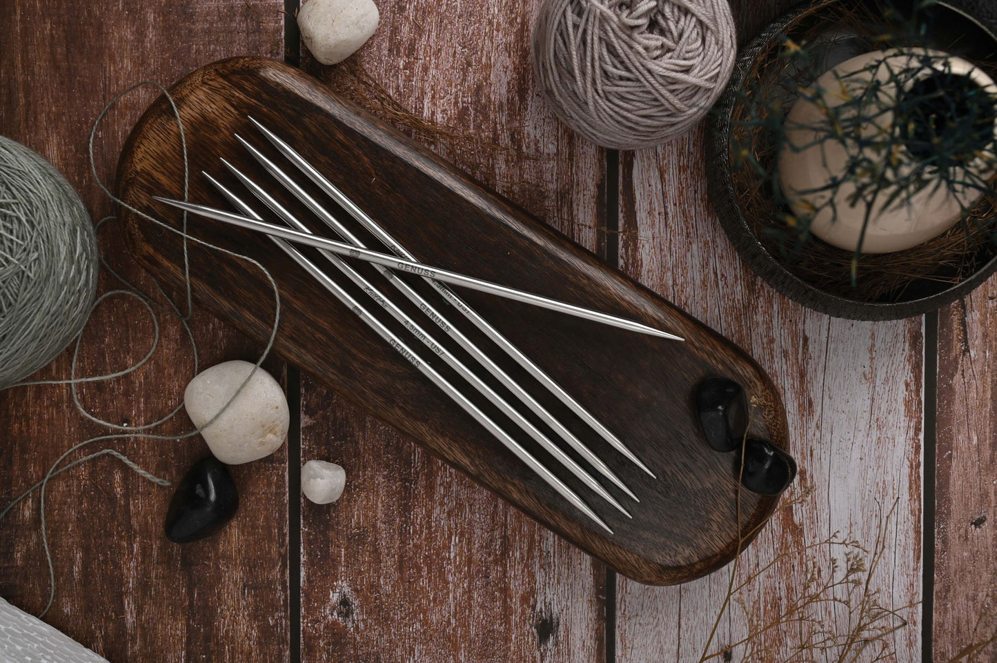 KnitPro Mindful Kollektion, Nadelspiel / Sockenstricknadeln 15cm, aus hochwertigem Edelstahl